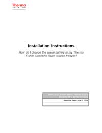 Installation Instruction - Replacing Alarm Battery